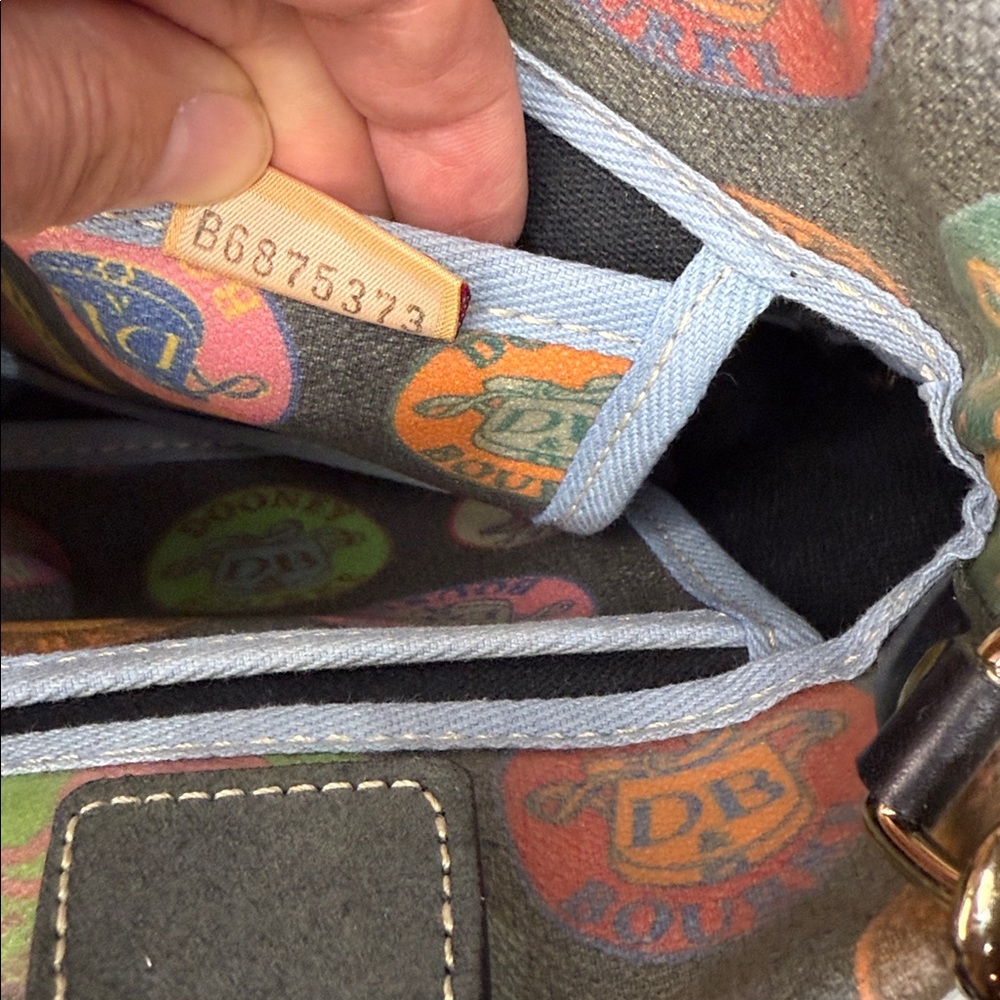 Dooney & Bourke Colorful Logo Tote with Black Accents-EUC - Picture 8 of 10